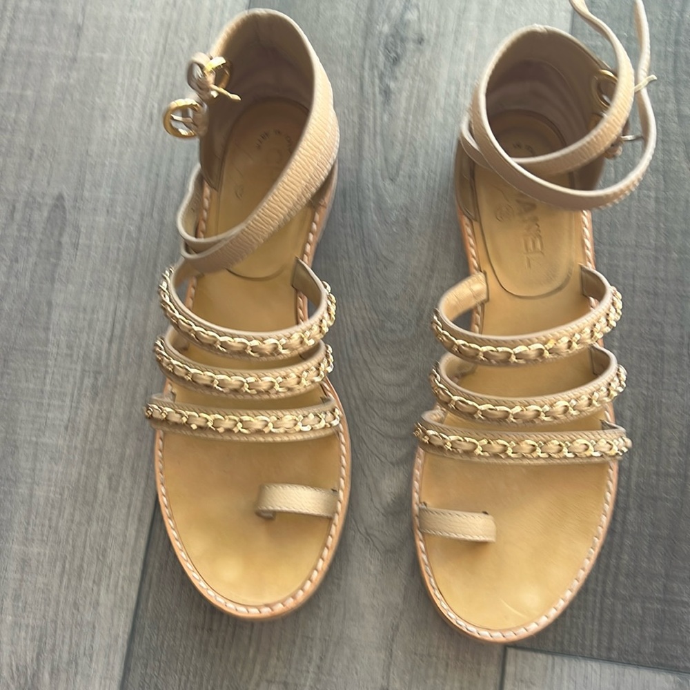 Authentic Chanel Chain Sandals size 40